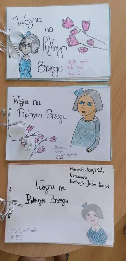 WYNIKI KONKURSU PLASTYCZNO - LITERACKIEGO  NA NAJCIEKAWSZY KOMIKS NA PODSTAWIE KSIKI  A. M. GRABOWSKIEGO WOJNA NA PIKNYM BRZEGU  dla uczniw klas V